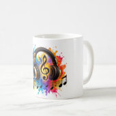Mug Éclaboussure de musique colorée (Devant droit)