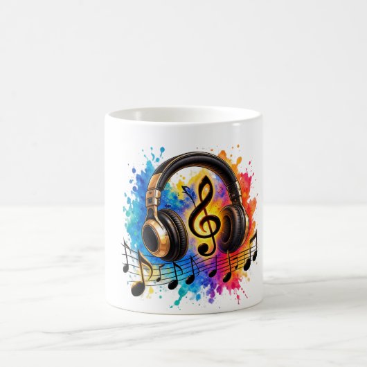Mug Éclaboussure de musique colorée (Centre)