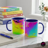 Mug Éclaboussure de peinture abstraite néon rose