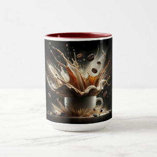 Mug Éclaboussure dramatique de café avec des grains de