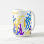 Mug Éclaboussure festive abstraite moderne (Devant droit)