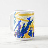 Mug Éclaboussure festive abstraite moderne (Devant gauche)