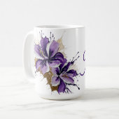 Mug Éclaboussure florale violette (Devant gauche)