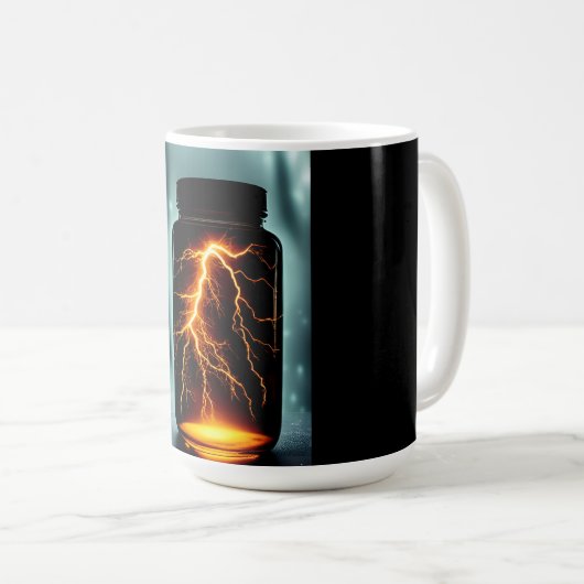 Mug Éclair dans une bouteille d'art numérique (Devant droit)