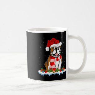 Mug Éclairage de Noël Chapeau de Père Noël Bouledogue 
