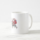 Mug Éclairage de Noël Père Noël équitation Chien gris (Devant droit)