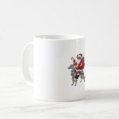 Mug Éclairage de Noël Père Noël équitation Chien gris (Devant gauche)