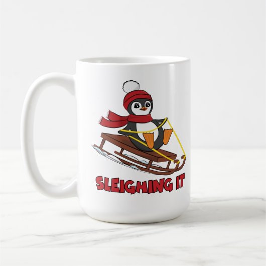 Mug Éclairage - Neige Dormant mignon Pingouin hiver (Gauche)