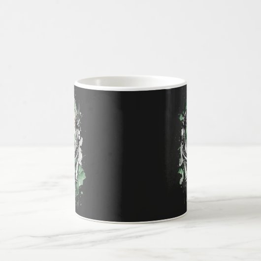 Mug Éclat de chat de l'astronaute vert (Centre)