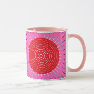 Mug Éclat de soleil géométrique moderne - Fuchsia et r