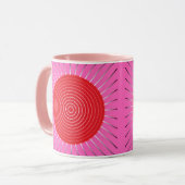 Mug Éclat de soleil géométrique moderne - Fuchsia et r (Devant gauche)