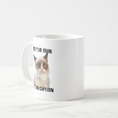 Mug Éclat grincheux de chat - ajoutez votre propre (Devant gauche)