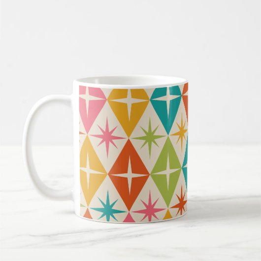 Mug Éclats de étoiles de milieu de siècle sur des diam (Gauche)