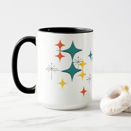 Mug Éclats de l'ère atomique Eames Modernité du milieu (Avec donut)