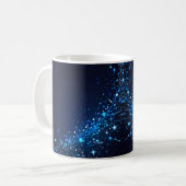 Mug Éclats de magret Whimsical sur le bleu profond (Devant gauche)