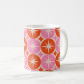 Mug Éclats de milieu de siècle sur des cercles roses e (Devant droit)