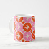 Mug Éclats de milieu de siècle sur des cercles roses e (Devant gauche)