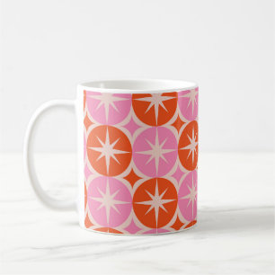 Mug Éclats de milieu de siècle sur des cercles roses e