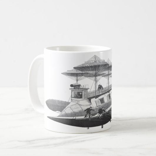 Mug Éclipse de dirigeable Science-fiction Steampunk vi (Devant gauche)