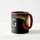 Mug ECLIPSE MONOGRAM Rose Jaune Fractées noires (Devant droit)