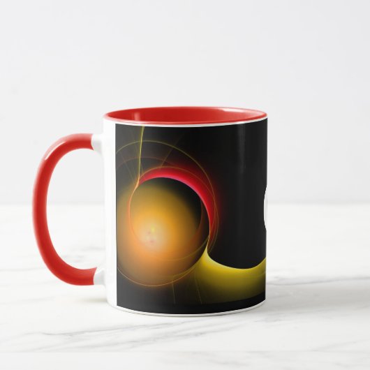 Mug ECLIPSE MONOGRAM Rouge Jaune Orange Noir Fractées (Gauche)