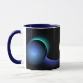 Mug ECLIPSE MONOGRAM Turquoise Bleu Vert Fractures noi (Gauche)