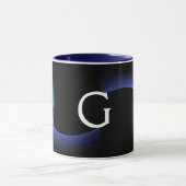 Mug ECLIPSE MONOGRAM Turquoise Bleu Vert Fractures noi (Centre)