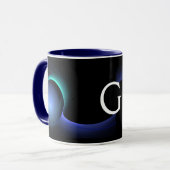 Mug ECLIPSE MONOGRAM Turquoise Bleu Vert Fractures noi (Devant gauche)