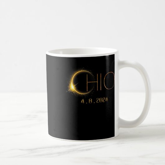 Mug Éclipse solaire 2024 Total Éclipse solaire État Oh (Droite)