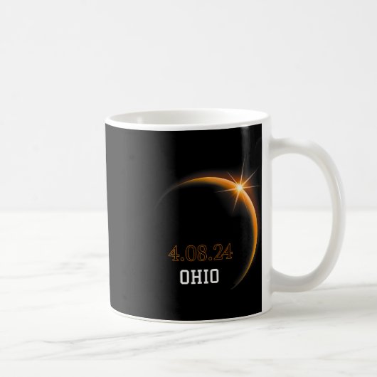 Mug Éclipse solaire 2024 Totalité Ohio Printemps 4.08. (Droite)