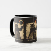 Mug Éclipse solaire annulaire drôle de chat octobre 2 (Devant gauche)