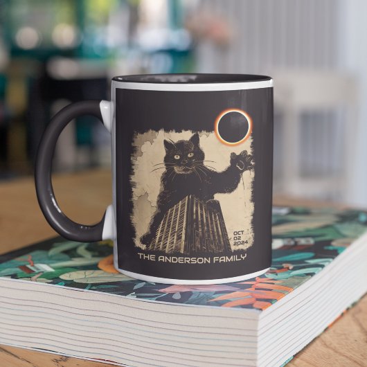 Mug Éclipse solaire annulaire drôle de chat octobre 2