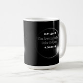 Mug Éclipse solaire double datée 2024 & 2017 (Devant droit)