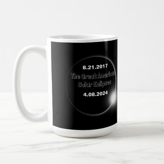 Mug Éclipse solaire double datée 2024 & 2017 (Gauche)