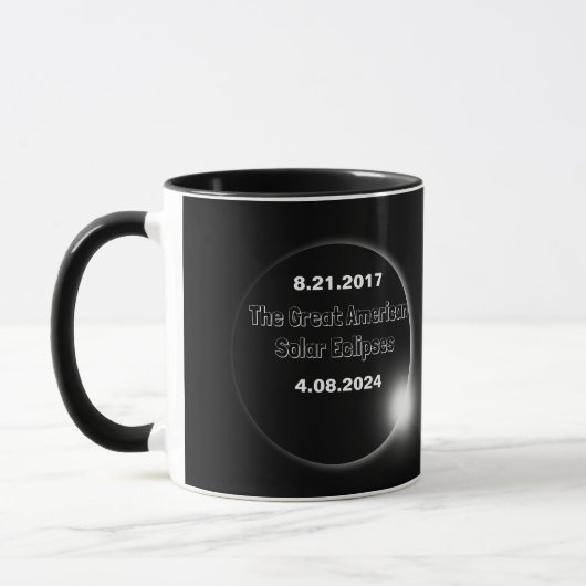 Mug Éclipse solaire double datée 2024 & 2017 (Gauche)