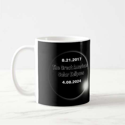 Mug Éclipse solaire double datée 2024 & 2017 (Gauche)