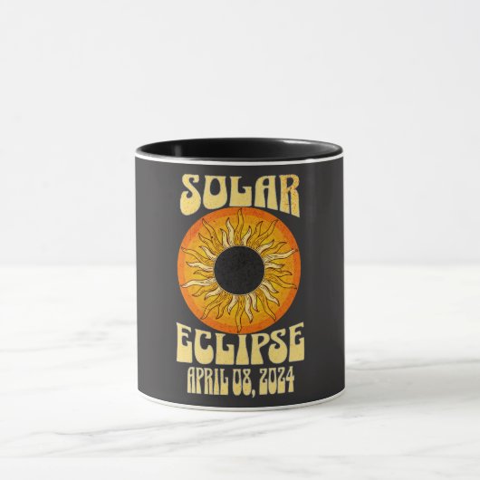 Mug Éclipse solaire rétro Total 8 avril 2024 (Centre)