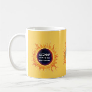 Mug Éclipse solaire totale aquarelle audacieuse Nom 20