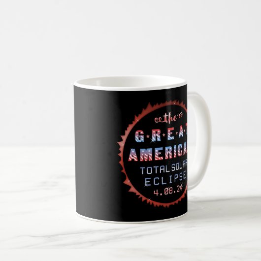 Mug Éclipse solaire totale des États-Unis 8 avril 2024 (Devant droit)