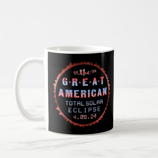 Mug Éclipse solaire totale des États-Unis 8 avril 2024 (Gauche)
