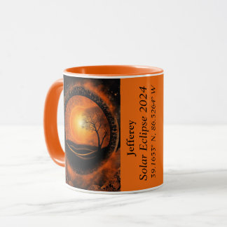 Mug Éclipse totale des coordonnées GPS Sun Nom