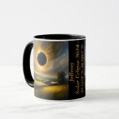 Mug Éclipse totale des coordonnées GPS Sun Nom (Devant gauche)