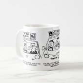 Mug École de conduite. 3 Caricatures de l'école de con (Devant gauche)