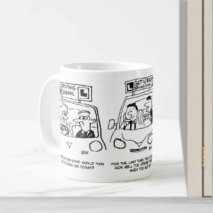 Mug École de conduite. 3 dessins animés d'école de con