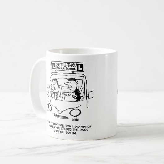 Mug École de conduite. Entrée de porte notée par l'exa (Devant gauche)