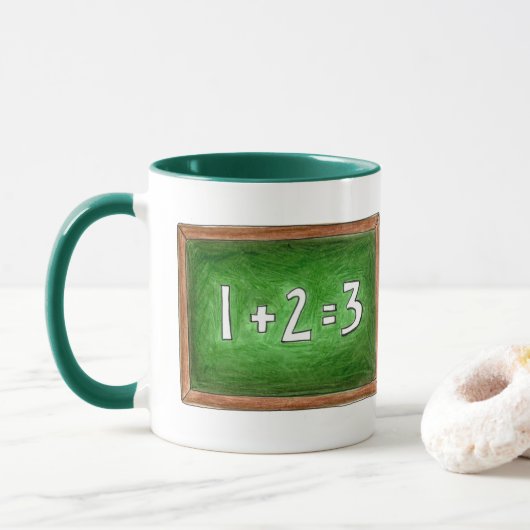 Mug École de mathématiques d'ardoise verte du meilleur (Avec donut)