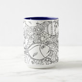 Mug École De Poissons Inspirée (Centre)