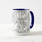Mug École De Poissons Inspirée (Devant droit)