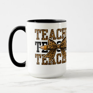 Mug École de professeur d'arc de léopard Crayon Mignon