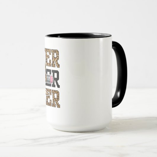 Mug École de professeur d'arc de léopard Crayon Mignon (Devant droit)
